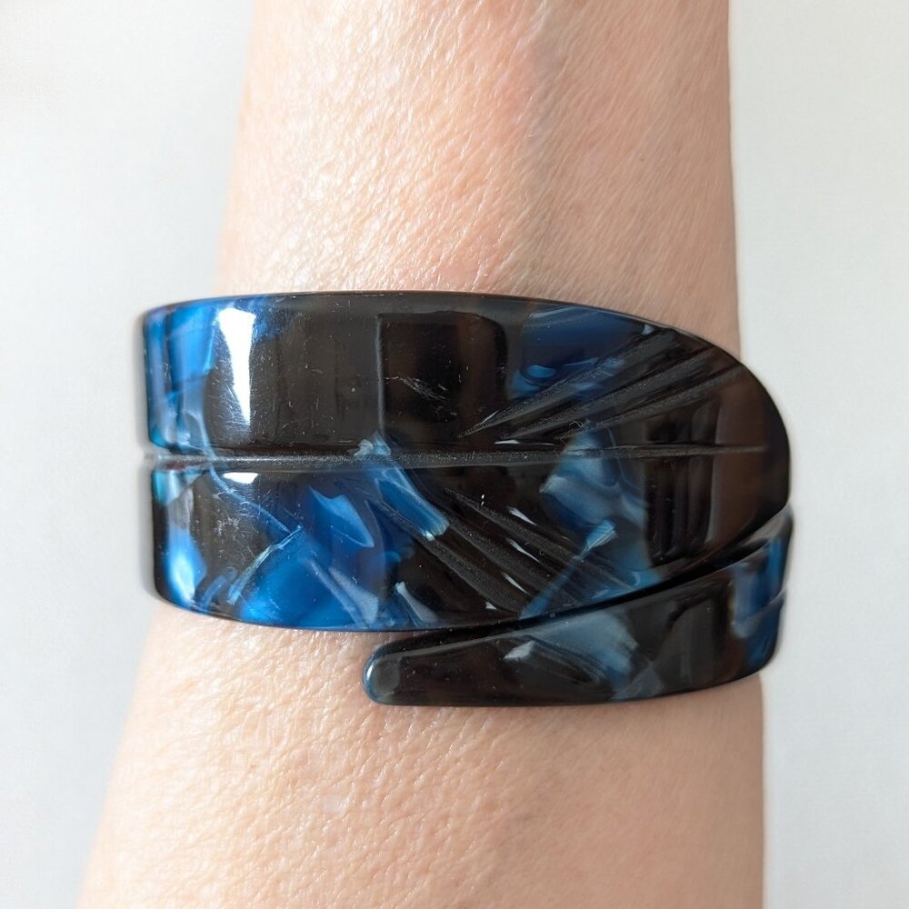 Blue Bimba & Lola Cuff Bracelet Bold Modernist Southwestern Jewelry 7"